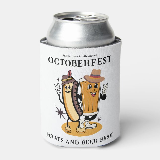 Rafraîchisseur Pour Canette Octoberfest Brats et bière Fall Party Retro (Can devant)