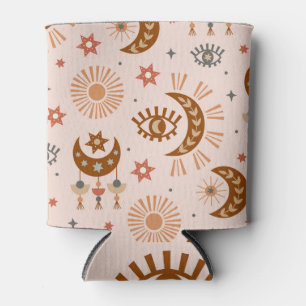 Rafraîchisseur Pour Canette Oeil céleste, lune, motif du soleil.