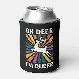 Rafraîchisseur Pour Canette Oh Deer Je suis Queer Rainbow LGBT Pride Gay Lesbi