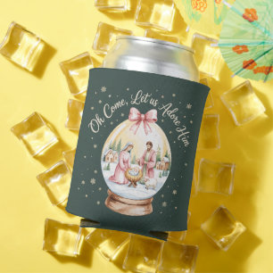 Rafraîchisseur Pour Canette Oh venez adorons-Le Jésus Xmas Rose Coquette
