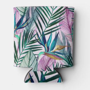 Rafraîchisseur Pour Canette Oiseau de paradis tropical, motif d'aquarelle