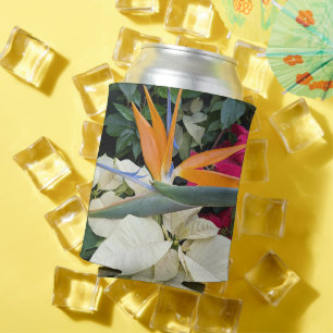 Rafraîchisseur Pour Canette Oiseau tropical du Paradis Plante et Poinsettias