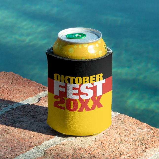 Rafraîchisseur Pour Canette Oktoberfest Octoberfest drapeau allemand (Piscine in situ)