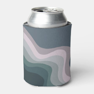 Rafraîchisseur Pour Canette Ondes de style rétro violet et turquoise