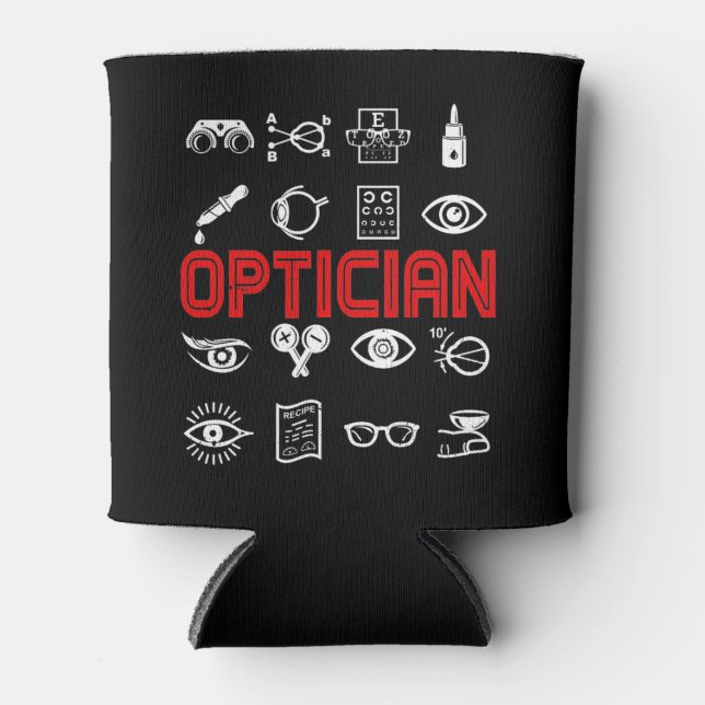 Rafraîchisseur Pour Canette Optician Heart Optométrist Ophtalmologiste (Devant)