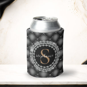 Rafraîchisseur Pour Canette Or Noir Diamants Monogramme Élégance Luxueuse
