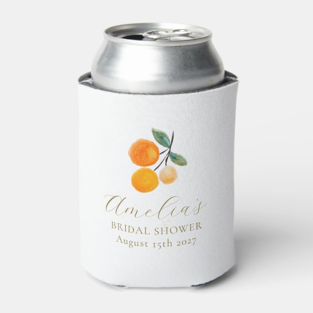 Rafraîchisseur Pour Canette Orange Citrus Aquarelle Bridal Brunch Personnalisé (Can devant)