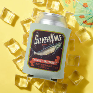 Rafraîchisseur Pour Canette Oranges et Étiquette de pamplemousse Argent King