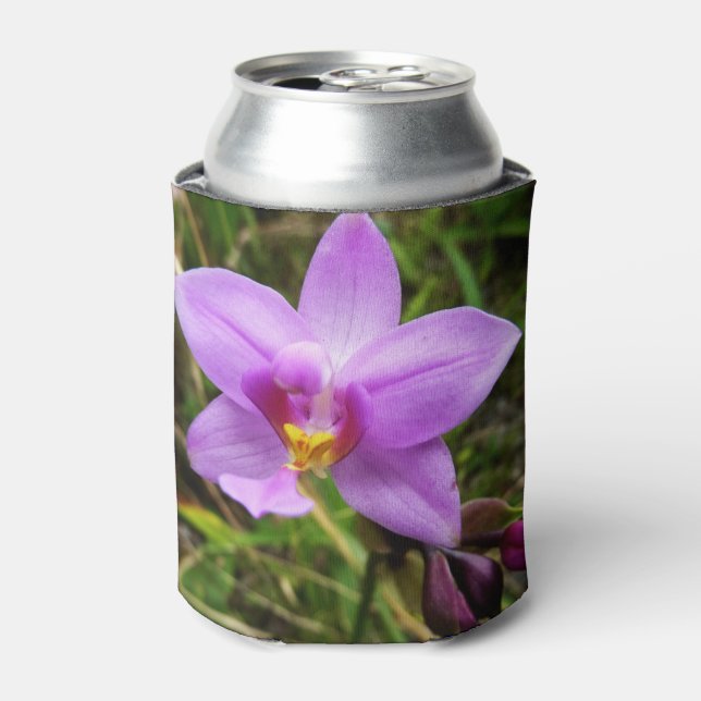 Rafraîchisseur Pour Canette Orchidée sauvage violette Fleur tropicale (Can devant)