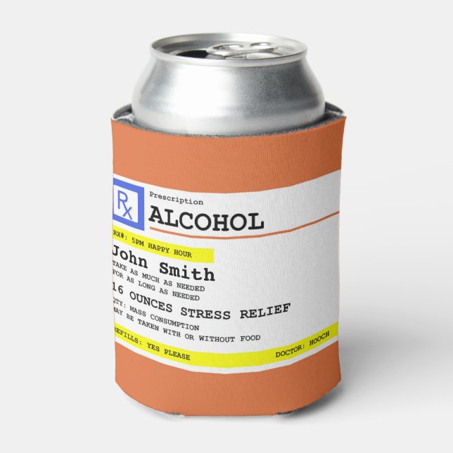 Rafraîchisseur Pour Canette Ordonnance personnalisée Alcool humoristique (Can devant)
