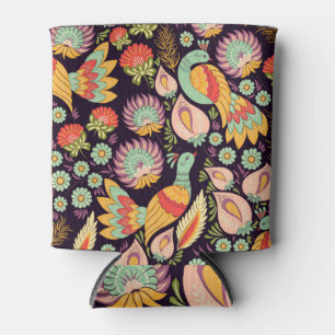 Rafraîchisseur Pour Canette Ornement vintage Folk Floral Birds