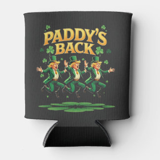 Rafraîchisseur Pour Canette Paddy's Back Funny Trump St Patrick Day Leopard