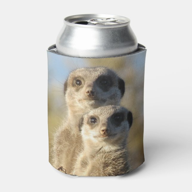 Rafraîchisseur Pour Canette Pair of Meerkats Cute Photo (Can devant)