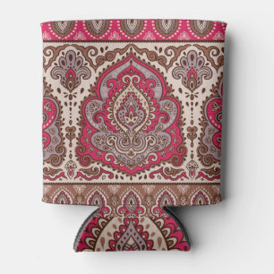 Rafraîchisseur Pour Canette Paisley floral indien, motif de mandala ethnique.