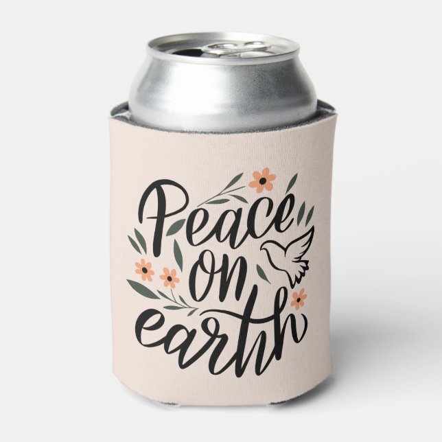 Rafraîchisseur Pour Canette Paix sur Terre Design Floral (Can devant)