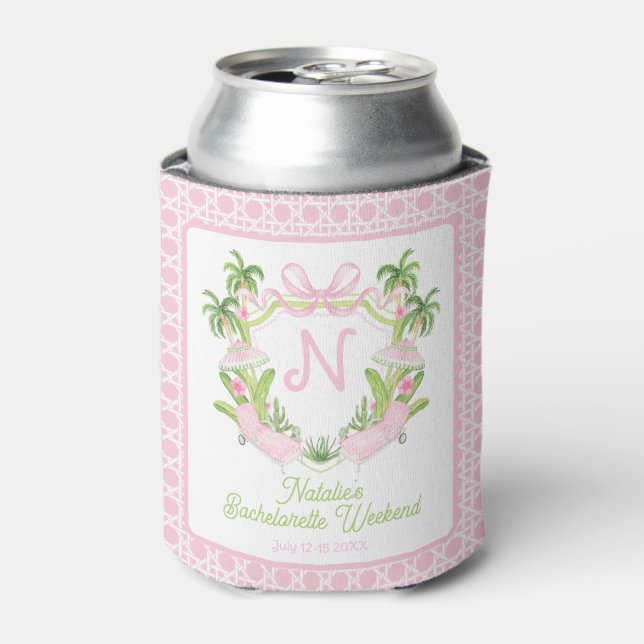 Rafraîchisseur Pour Canette Palm Beach Monogram Crest Bachelorette Weekend (Can devant)