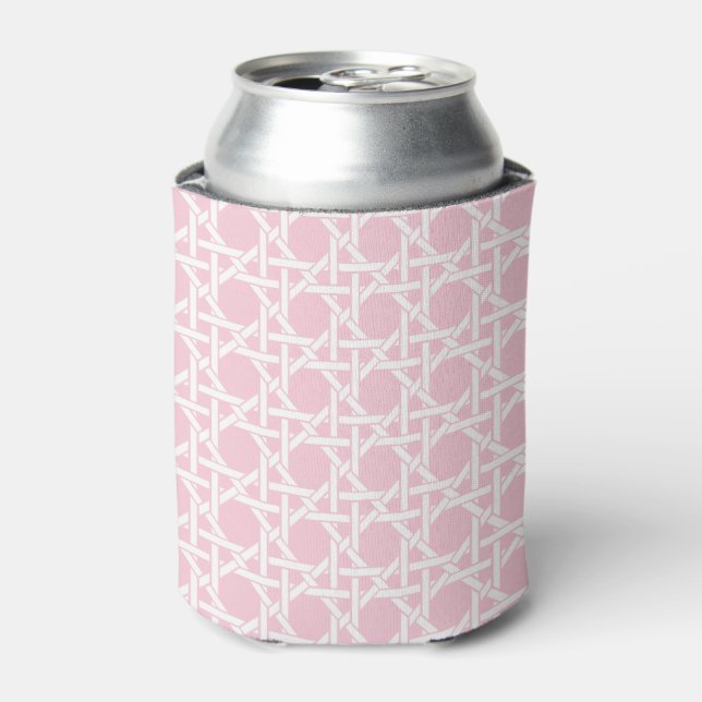Rafraîchisseur Pour Canette Palm Beach Pink and White Cane Webbing (Can devant)