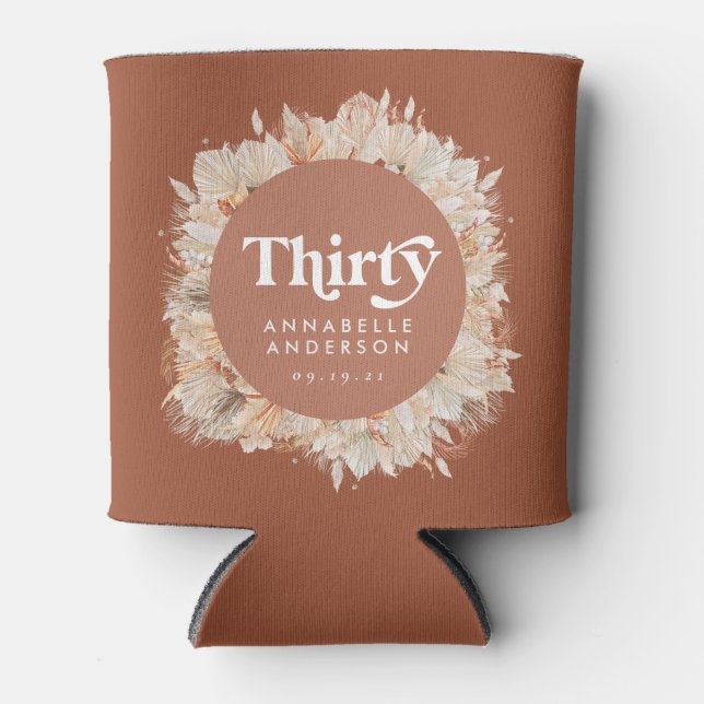 Rafraîchisseur Pour Canette Pampas moderne herbe terre cuite 30e anniversaire (Devant)