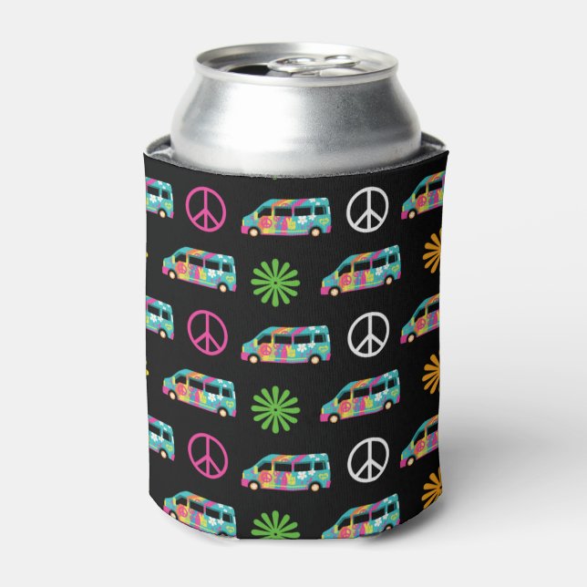Rafraîchisseur Pour Canette Panneau de Paix Hippie Bus les années 70 (Can devant)