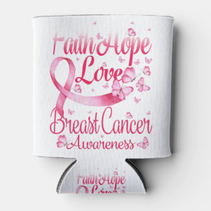 Rafraîchisseur Pour Canette Papillon rose Foi Espérance Amour Cancer du sein