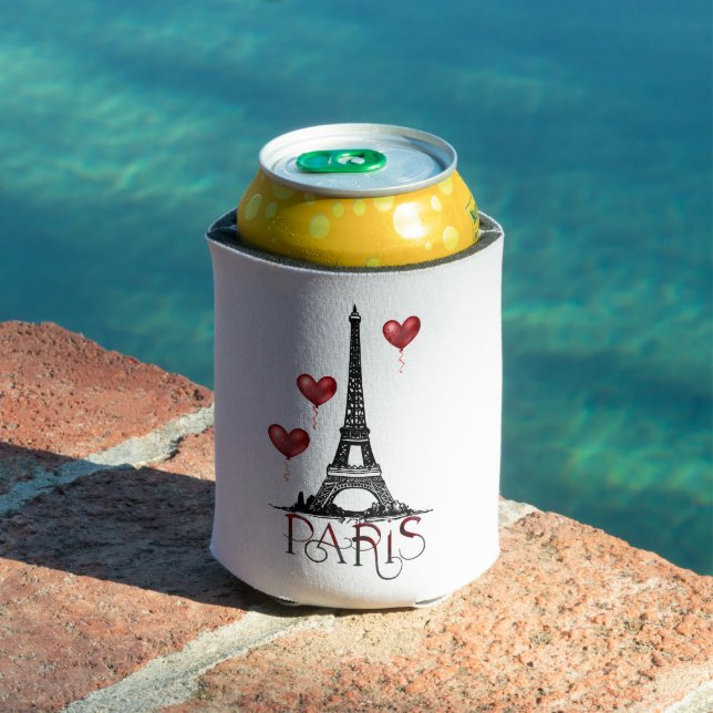Rafraîchisseur Pour Canette Paris, Tour Eiffel et Ballons du Coeur Rouge (Piscine in situ)