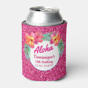 Rafraîchisseur Pour Canette Parti d'Parties scintillant rose d'Aloha Luau pour