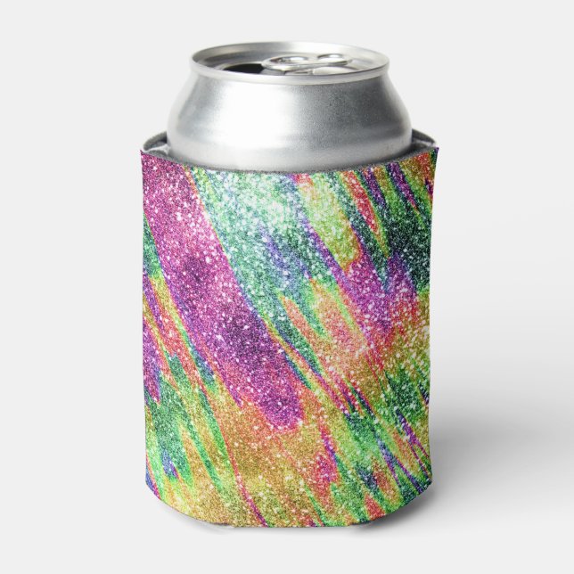 Rafraîchisseur Pour Canette Parties scintillant Abstraite Neon Rainbow Sparkly (Can devant)