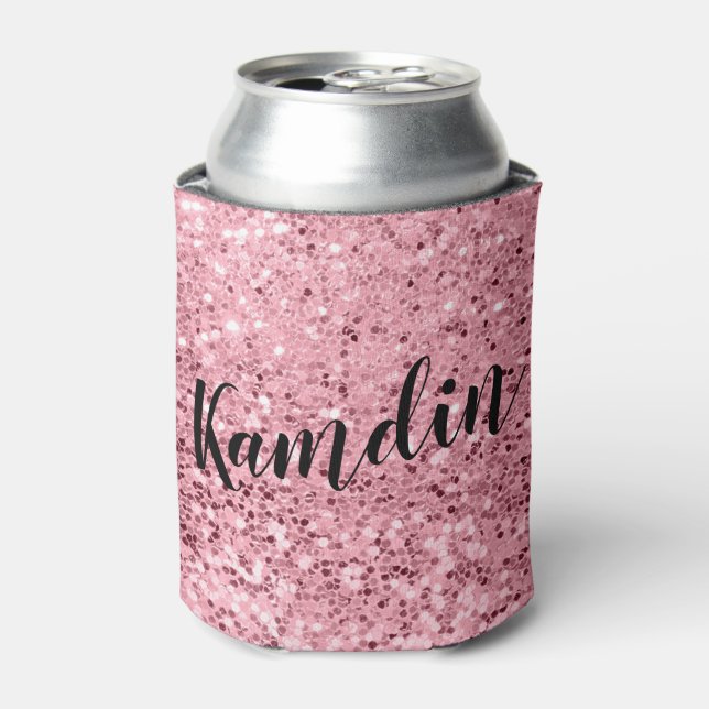 Rafraîchisseur Pour Canette Parties scintillant d'or Rose de Koozie Can person (Can devant)