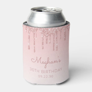 Rafraîchisseur Pour Canette Parties scintillant rose personnalisée 30e anniver