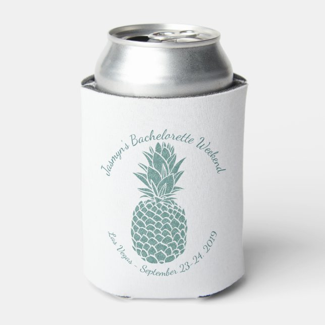 Rafraîchisseur Pour Canette Parties scintillant Turquoise branchée Ananas Bach (Can devant)