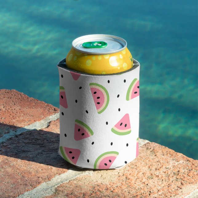 Rafraîchisseur Pour Canette Pastèque rose, Graines de pastèque, Motif d'été (Piscine in situ)