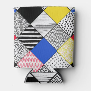 Rafraîchisseur Pour Canette Patchwork arrière - plan : oiseaux, pois.