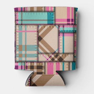 Rafraîchisseur Pour Canette Patchwork Plaid, Vintage Arrière - plan sans coutu