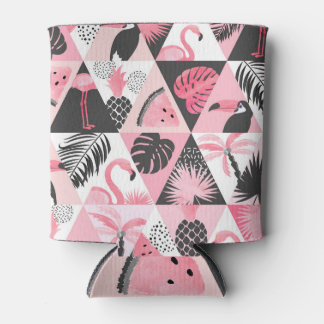 Rafraîchisseur Pour Canette Patchwork Tropical : Flamant rose Watermelon Seaml
