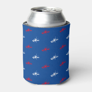 Rafraîchisseur Pour Canette Patriotique rouge blanc bleu homard motif fun mign