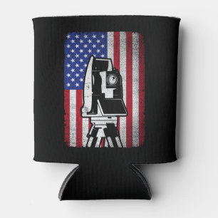 Rafraîchisseur Pour Canette Patriotique USA American Flag Land Surveyor