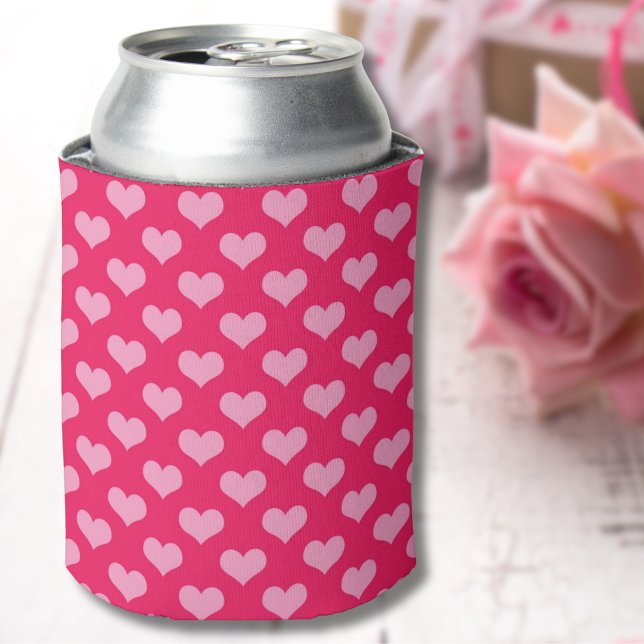 Rafraîchisseur Pour Canette Patters de Cute Pink (Happy Valentine's Day Cute Pink Hearts Pattern Can Cooler)
