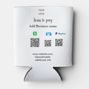 Rafraîchisseur Pour Canette Paypal Cashapp venmo scan pour payer QR ajouter un