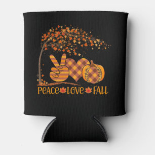 Rafraîchisseur Pour Canette Peace Love Automne Citrouille Autum Happy Fall