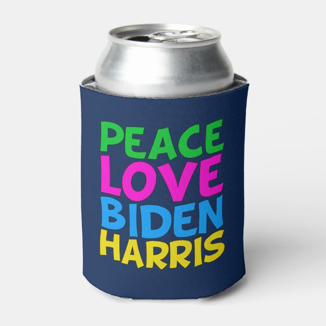 Rafraîchisseur Pour Canette Peace Love Biden Harris Cute 2024 Election (Can devant)