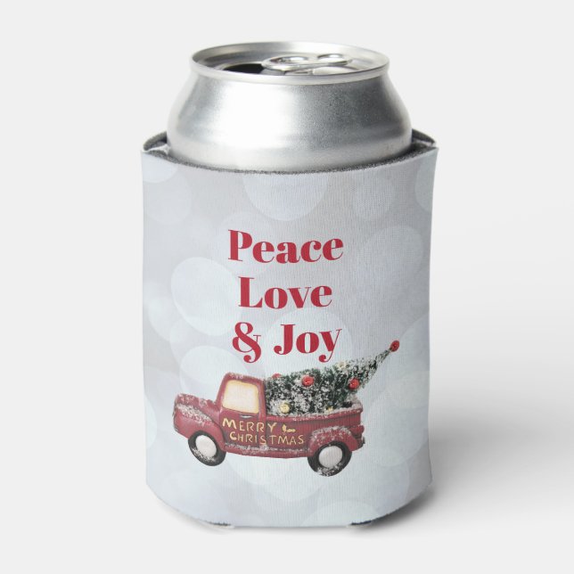 Rafraîchisseur Pour Canette Peace Love & Joy Toy Camion Joyeux Noël (Can devant)