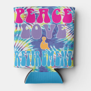 Rafraîchisseur Pour Canette Peace Love & Retirement with Tie Dye