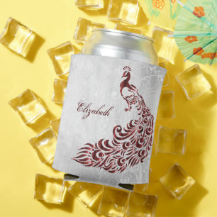 Rafraîchisseur Pour Canette Peacock rouge personnalisable Can Cooler