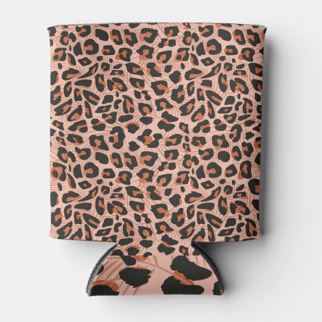 Rafraîchisseur Pour Canette Peau de guépard, motif transparent et vibrant. (Devant)