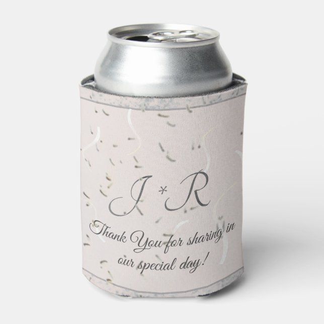 Rafraîchisseur Pour Canette Pêche et marbre gris Monogramme (Can devant)
