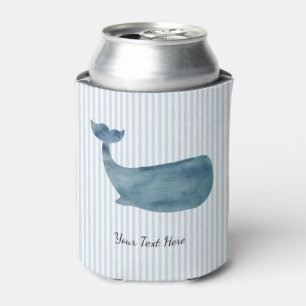 Rafraîchisseur Pour Canette Peinture de baleine personnalisée rayure bleue côt