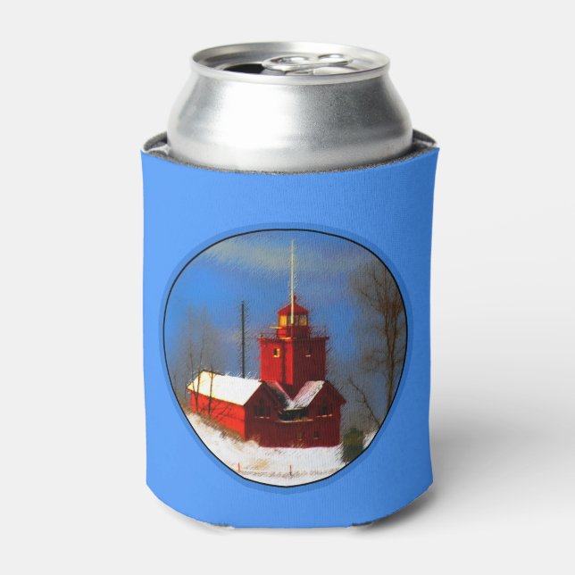 Rafraîchisseur Pour Canette Peinture de phare rouge - Art original (Can devant)
