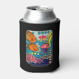 Rafraîchisseur Pour Canette Peinture "Mid-Century Modern Ocean Aquatic" sur un