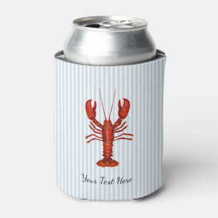 Rafraîchisseur Pour Canette Peinture personnalisée de homard rayure bleue côti