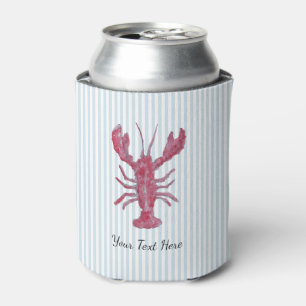 Rafraîchisseur Pour Canette Peinture personnalisée de homard rayure bleue côti